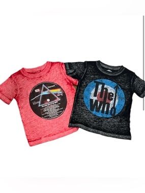 The Who and Pink Floyd Kids TEES Bundle SIZE 2T black wash and red wash